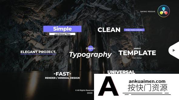 [DaVinci Resolve模板][教程发布]简单和最小的文字标题展示达芬奇模板 Simple and Minimal Titles