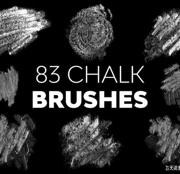 [卡通涂鸦笔刷][插件发布]83组高清晰粉笔画PS笔刷Chalk Brushes
