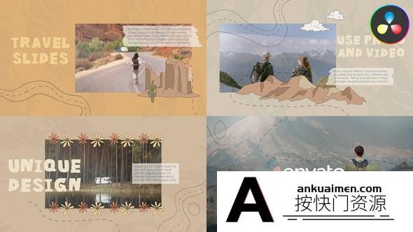 [DaVinci Resolve模板][教程发布]达芬奇卡通旅行幻灯片模版 Cartoon Travel Slideshow