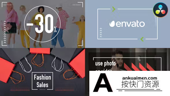 [DaVinci Resolve模板][教程发布]时尚销售幻灯片达芬奇模板 Fashion Sales Slideshow for DaVinci Resolve