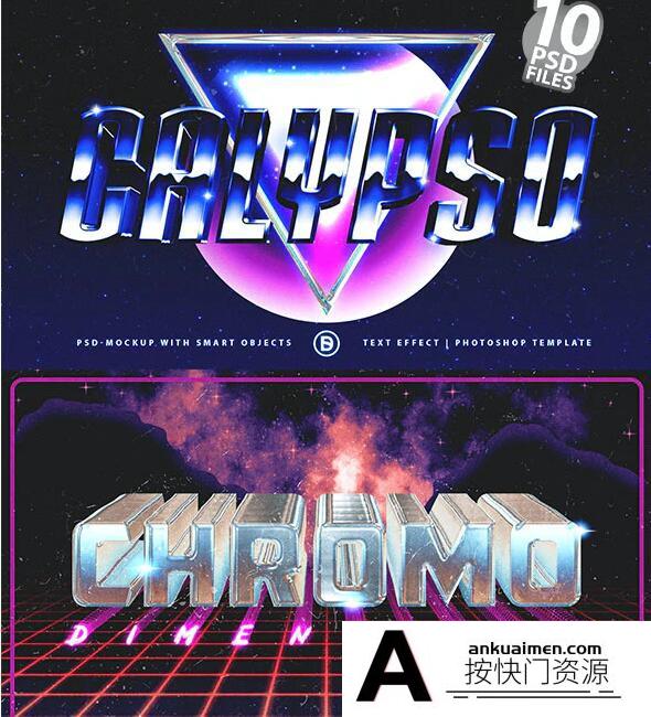 [字体样式][插件发布]80年代的复古文字样式/样机|80’s Retro Gallery | Text-Effects/Mockups