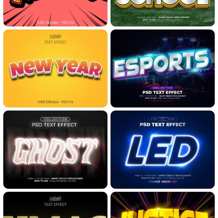 [3D样式][插件发布]10款各种3D立体字PSD模板字体效果PS样式合集 第19期 Text effect vol.19