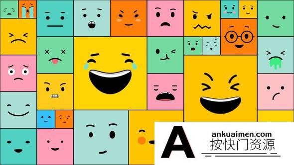 [FCPX效果]36个有趣可爱卡通emoji表情贴纸动画FCPX插件