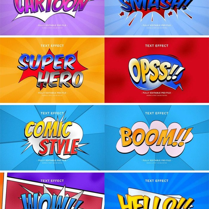 [3D样式][插件发布]3D卡通漫画标题文本Photoshop样式（PSD格式）