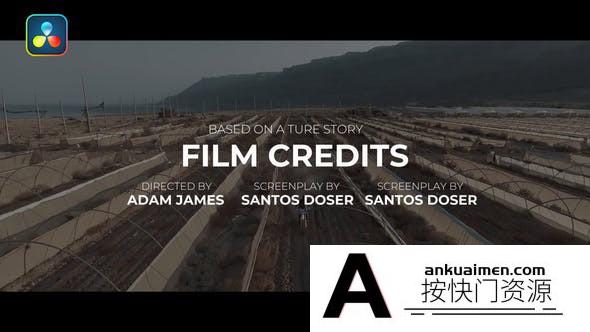 [DaVinci Resolve模板][教程发布]33个电影标题设计字幕动画展示达芬奇模板 Film Credits Pack V.1