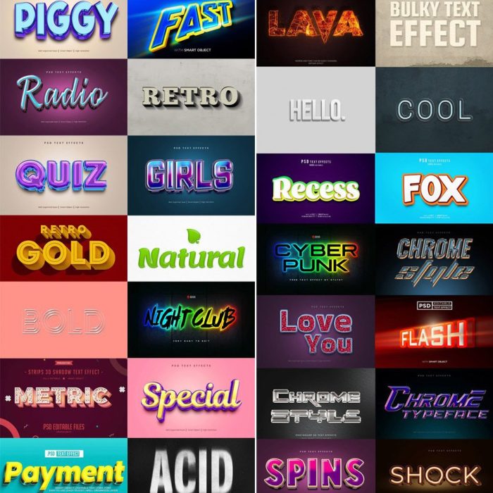 [3D样式][插件发布]Photoshop的创意可编辑3D文本效果样式集(30PSD)