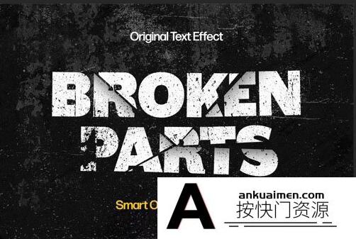 [字体样式][插件发布]电影标题破碎文字样式PS文字效果样式(PSD可编辑)