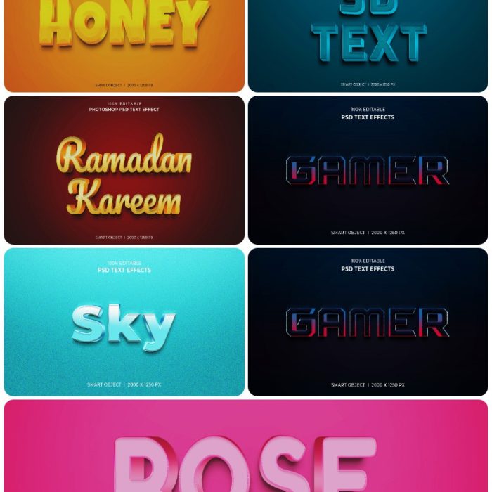 [3D样式][插件发布]3D文字效果PSD格式PS样式集 vol 49 Psd text effect set vol 49