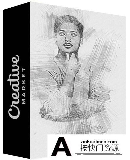 [PS动作下载]铅笔素描Photoshop动作 Pencil Sketch Photoshop Action 附视频教程