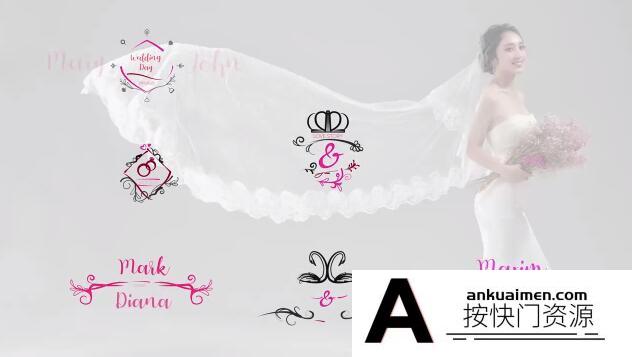 [FCPX转场]婚庆婚礼文字标题字幕动画FCPX插件预设 Wedding Titles Pack