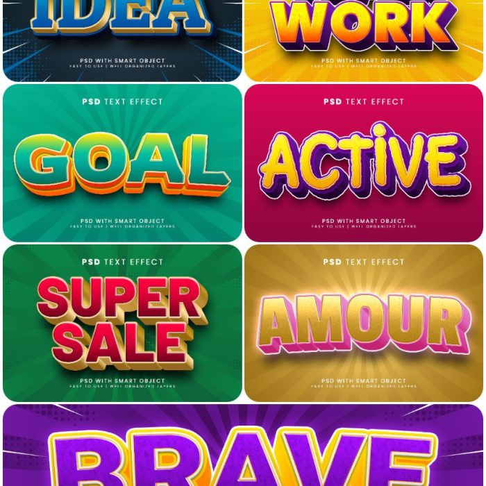 [3D样式][插件发布]3D文字效果PSD格式PS样式集 vol 112 Psd text effect set vol 112