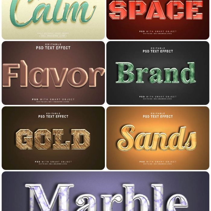 [3D样式][插件发布]3D文字效果PSD格式PS样式集 vol 62 Psd text effect set vol 62