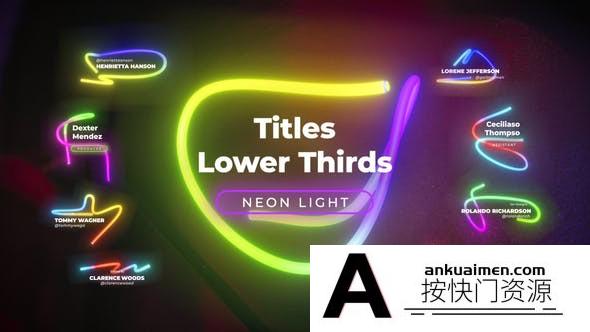 [FCPX发生器]FCPX插件-霓虹灯文字标题彩色生长灯管视频字幕9种效果动画 3