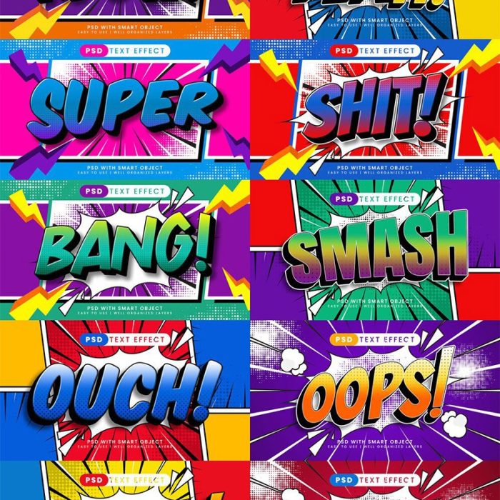 [3D样式][插件发布]Photoshop的3D卡通漫画文字效果样式(PSD格式)