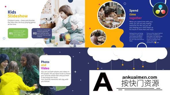 [DaVinci Resolve模板][教程发布]儿童场景幻灯片达芬奇模版 Kids Scenes Slideshow for DaVinci Resolve