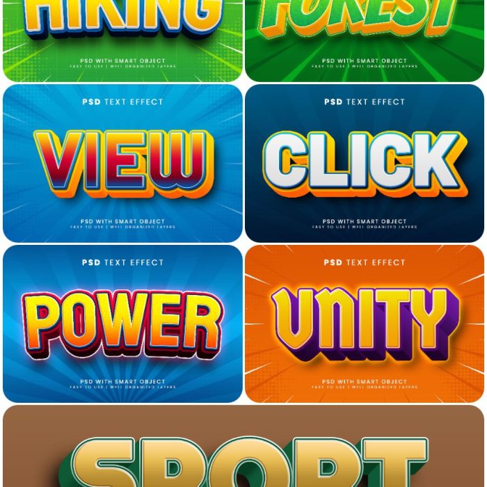 [3D样式][插件发布]3D文字效果PSD格式PS样式集 vol 110 Psd text effect set vol 110