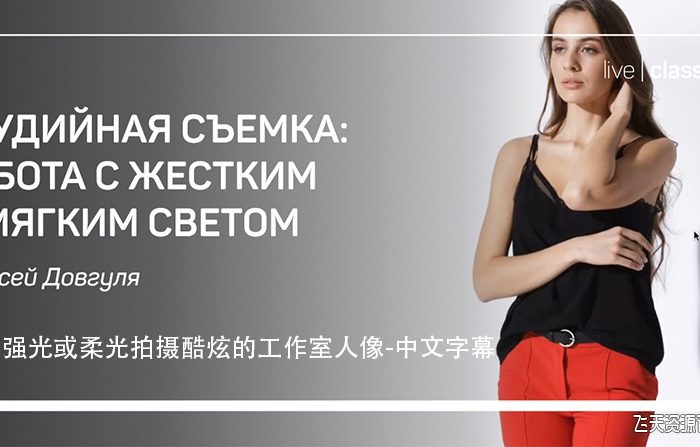 [人像摄影教程]Liveclasses-Alexey Dovgulya使用强光或柔光拍摄酷炫工作室人像-中文字幕