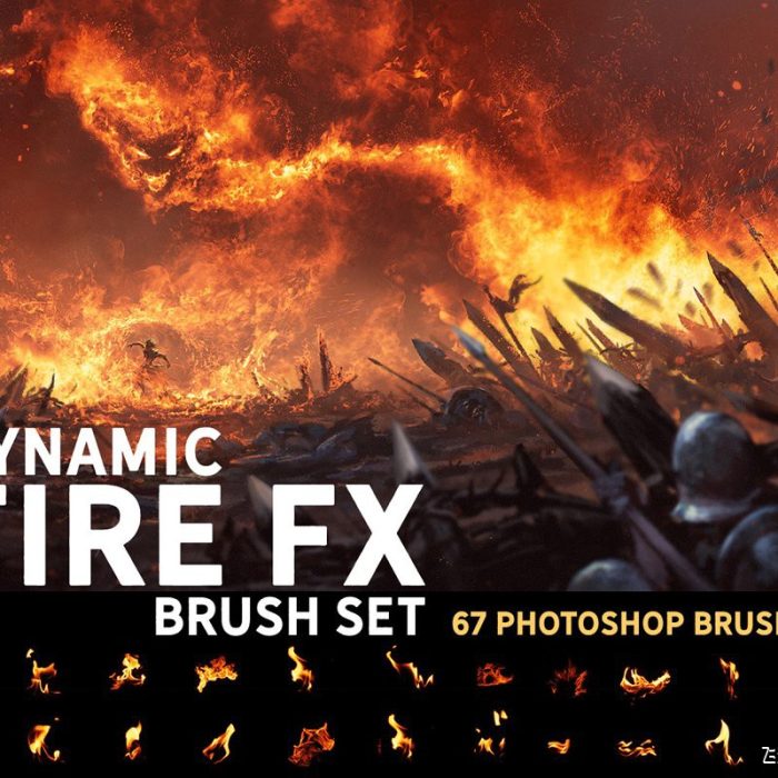 [火焰烟雾笔刷][插件发布]动态火焰Photoshop画笔套装 Dynamic Fire FX brush set