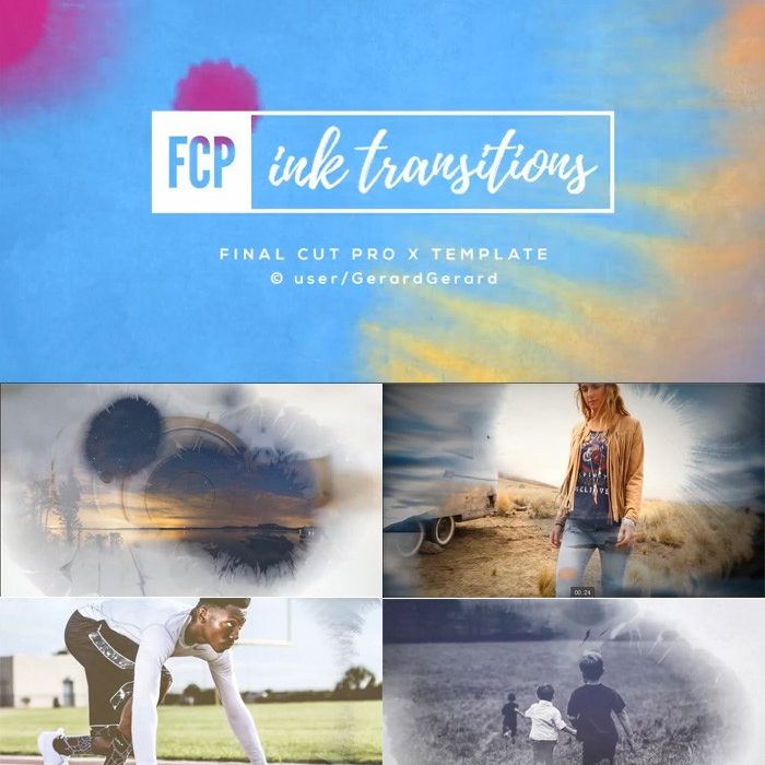 [FCPX发生器]FCPX转场插件：14种中国风水墨溶解晕开切换转场 Ink Transitions