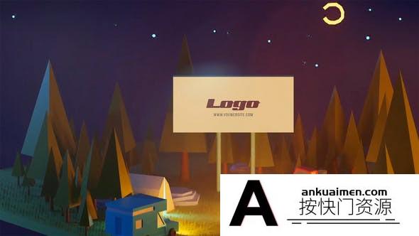 [DaVinci Resolve模板][教程发布]旅行露营卡通动画标志达芬奇模板 Camping Logo