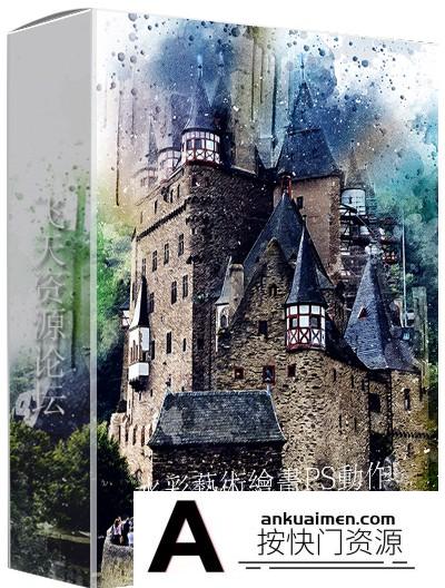 [PS动作下载]水彩艺术绘画PS动作 Aquarellixign Art | PS Action(附教程)