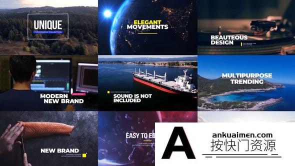 [DaVinci Resolve模板][教程发布]9个时尚优雅的动画芬奇标题排版达模板 Unique Typography