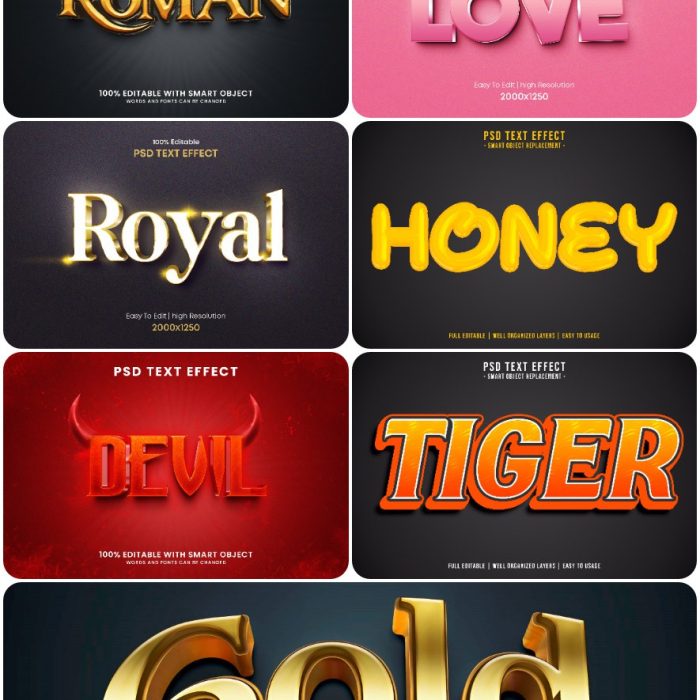 [3D样式][插件发布]3D文字效果PSD格式PS样式集 vol 141 Psd text effect set vol 141