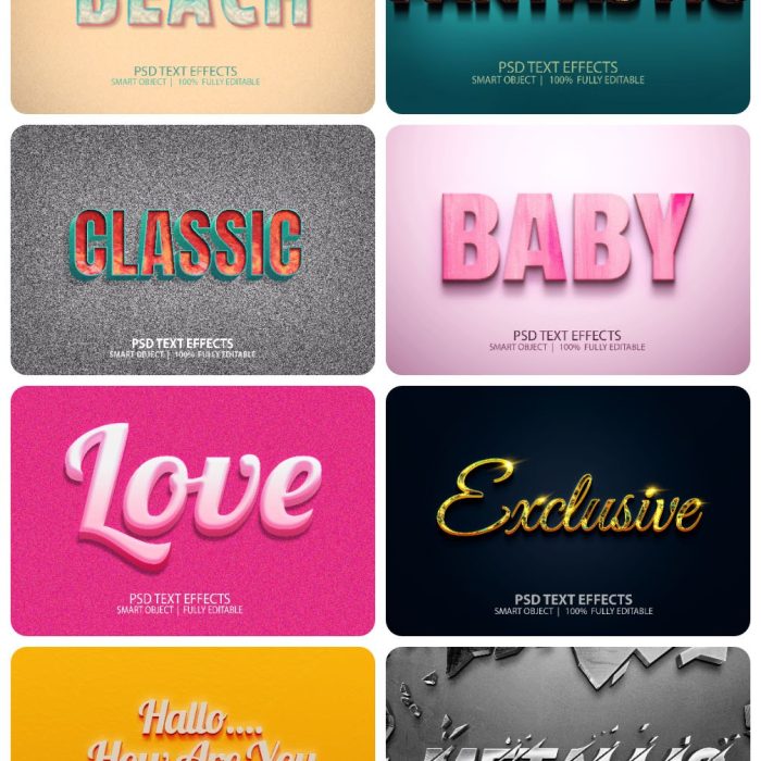 [3D样式][插件发布]10款各种3D立体字PSD模板字体效果PS样式合集 第21期  Text effect vol.21