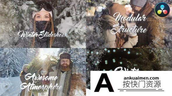 [DaVinci Resolve模板][教程发布]冬季雪花达芬奇转场模板 Winter Opener | DaVinci Resolve