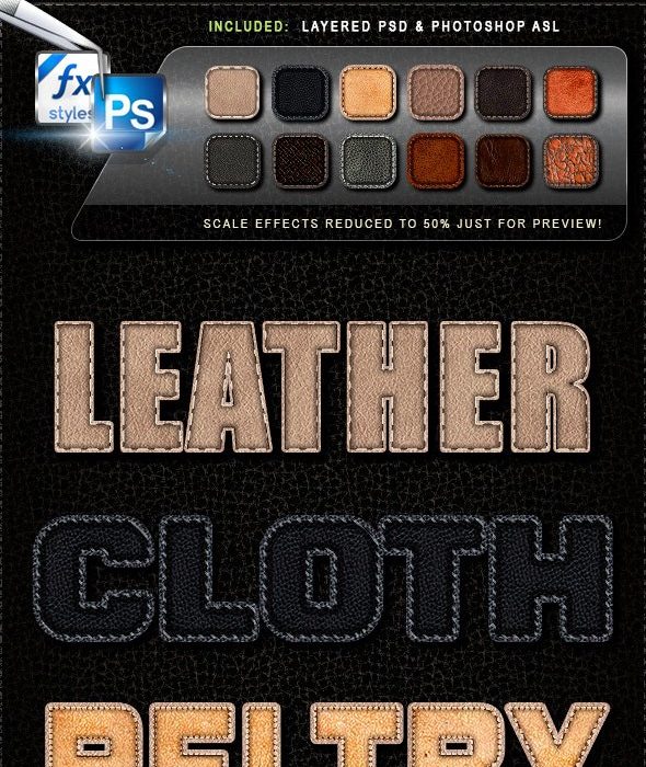 [纹理样式][插件发布]12种专业外观的Photoshop皮革样式