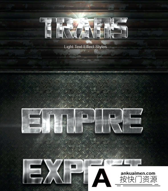 [金属样式][插件发布]重金属质感银色字体PS样式下载 Trans Silver Text Effect V08