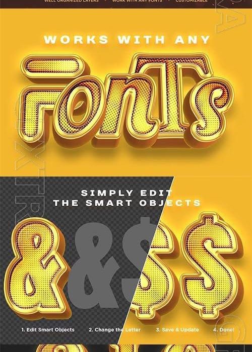 [3D样式][插件发布]闪亮的金色逼真的3D文字效果样式(PSD格式)