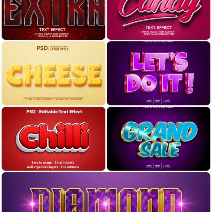 [3D样式][插件发布]3D文字效果PSD格式PS样式集 vol 37 Psd text effect set vol 37