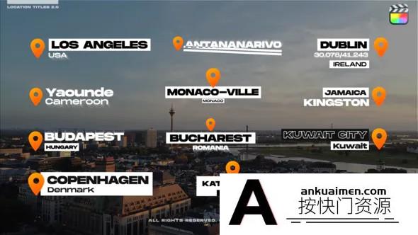 [FCPX标题字幕]FCPX插件-FCPX标题动画模板Location Titles  2.0 FCPX