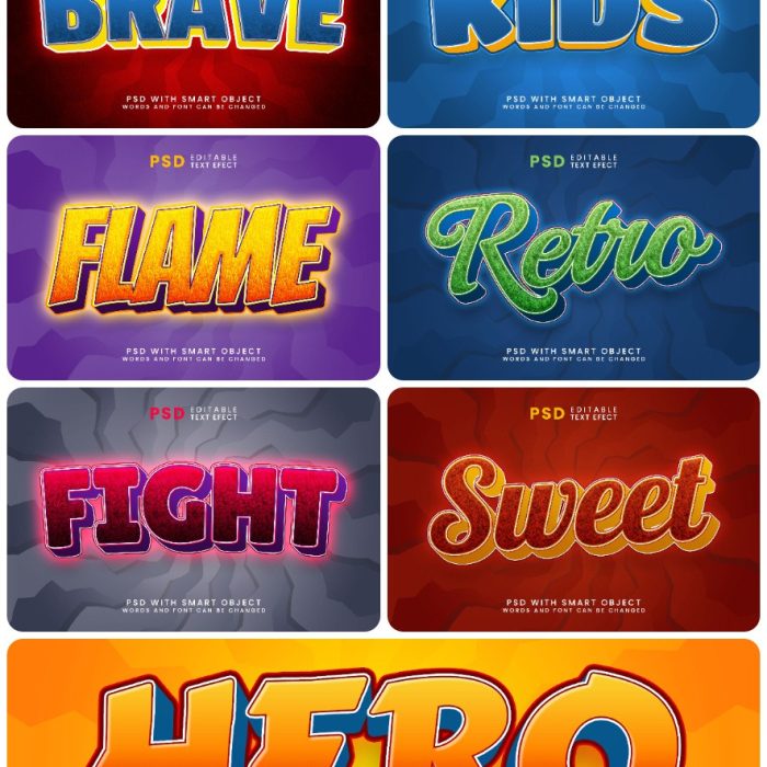 [3D样式][插件发布]3D文字效果PSD格式PS样式集 vol 88 Psd text effect set vol 88