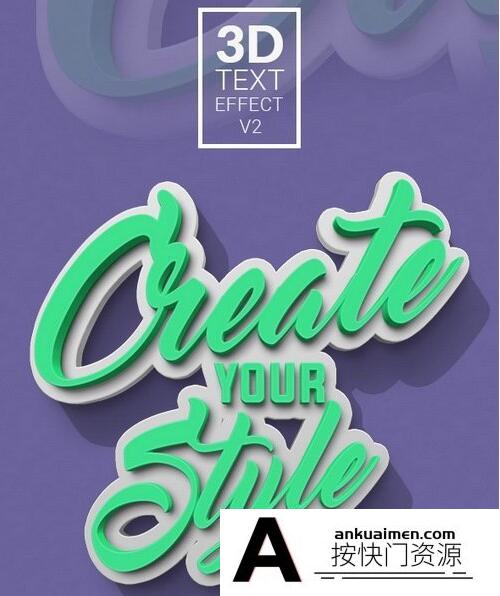 [3D样式][插件发布]真正的3D文本效果样式 3D Text Effect V2 (9xPSD)