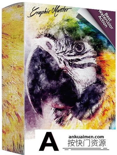 [PS动作下载]多功能水彩艺术ps动作下载 GMaster PRO Watercolor Photoshop Action