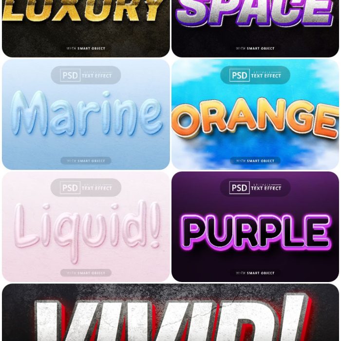 [3D样式][插件发布]3D文字效果PSD格式PS样式集 vol 108 Psd text effect set vol 108