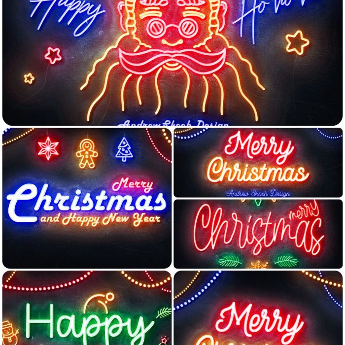 [字体样式][插件发布]圣诞节霓虹灯Photoshop文字效果样式包