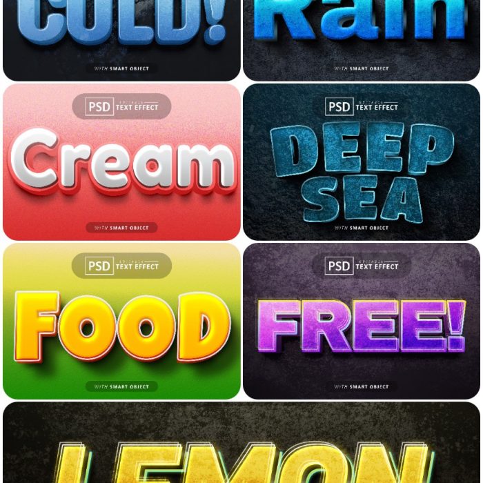 [3D样式][插件发布]3D文字效果PSD格式PS样式集 vol 125 Psd text effect set vol 125