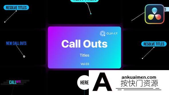 [DaVinci Resolve模板][教程发布]达芬奇呼出指示标题第03卷 Call Outs for DaVinci Resolve Vol. 03