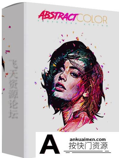 [PS动作下载]抽象颜色动作 Abstract Color Photoshop Action(附教程)