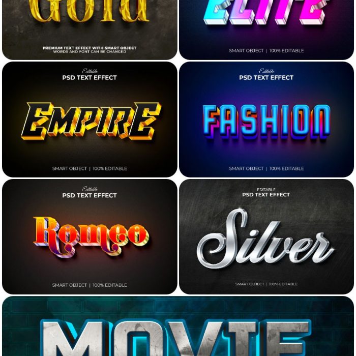 [3D样式][插件发布]3D文字效果PSD格式PS样式集 vol 124 Psd text effect set vol 124