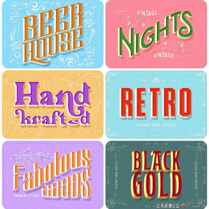 [纹理样式][插件发布]复古广告字体PS样式-PSD格式