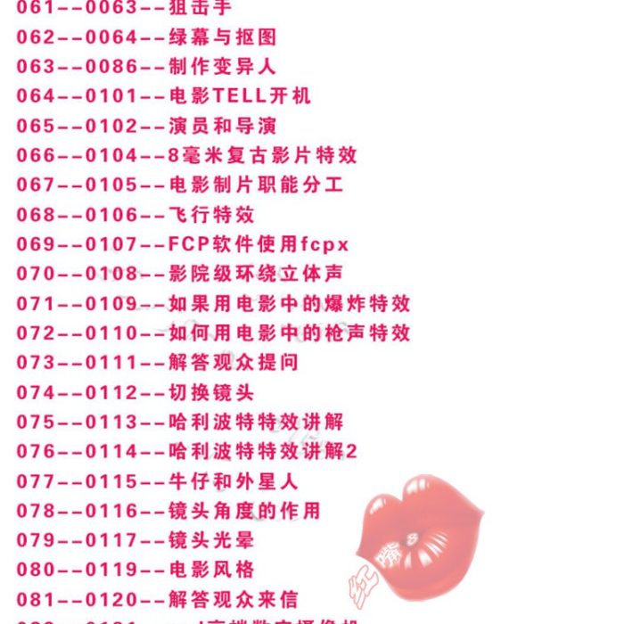 [AE教程][教程发布]好莱坞特效制作教程摄像教程微电影拍摄中文字幕三套合集