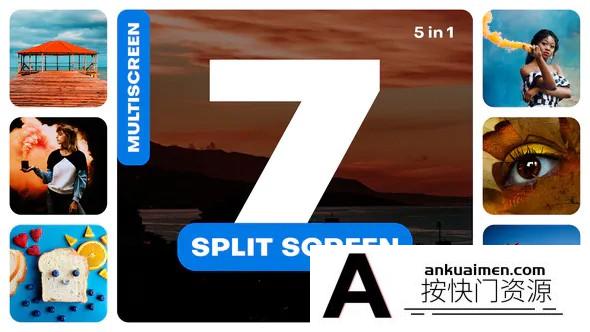 [FCPX发生器]FCPX插件-多屏幕展示fcpx插件Multiscreen – 7 Split Screen