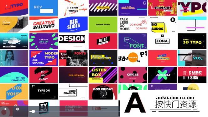 [FCPX发生器]FCPX插件-158个流行时尚彩色图形场景文字标题排版设计动画