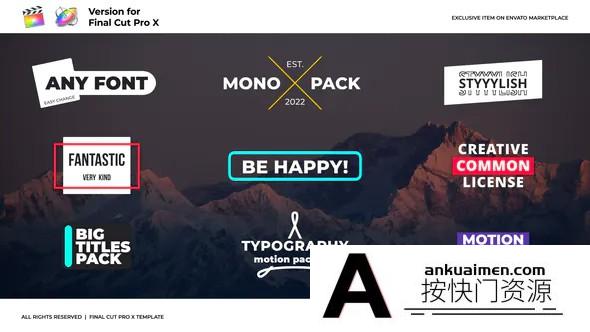 [FCPX标题字幕]fcpx标题-社交媒体动态标题 Creative Titles | Final Cut Pro X 支持M1
