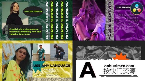 [DaVinci Resolve模板][教程发布]时尚设计展示幻灯片达芬奇模板 Design Slideshow for DaVinci Resolve