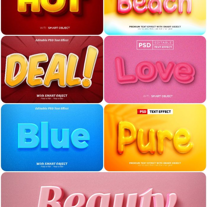 [3D样式][插件发布]3D文字效果PSD格式PS样式集 vol 144 Psd text effect set vol 144